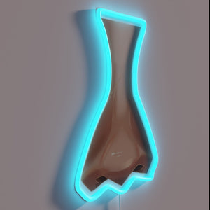 Neon Art Semi-Realistic Glowing RGB Nose Sign Wall Decoration