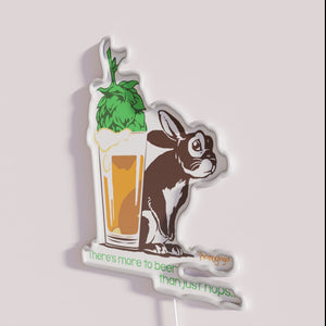 Neon Beer Sign with Vibrant Hops and More Beyond Message