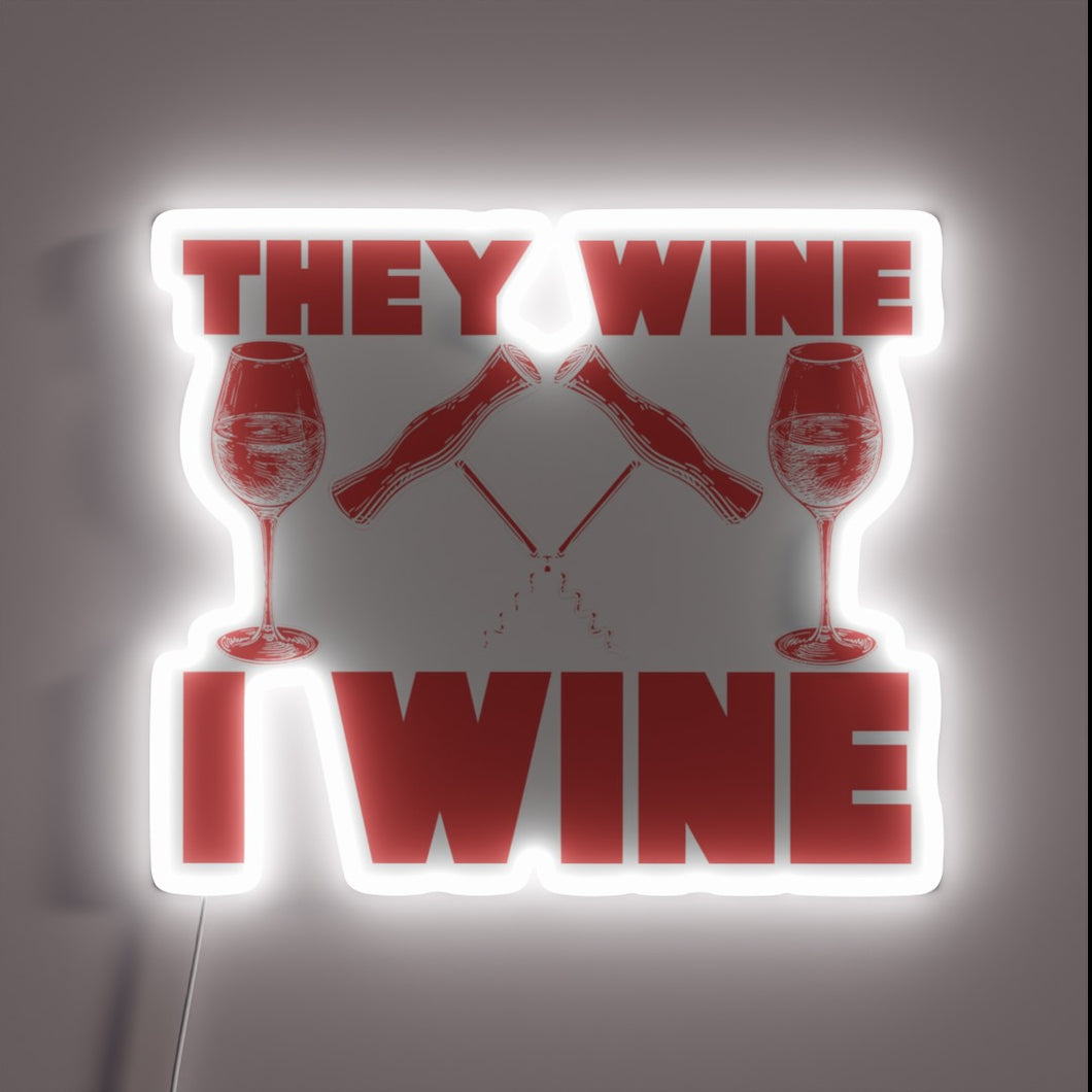 A vibrant RGB neon sign for wine enthusiasts and drinkers