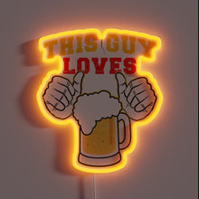 Load image into Gallery viewer, Vibrant RGB lighted sign declares love for cold beer.