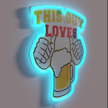 Load image into Gallery viewer, Neon bar decor featuring beer enthusiast&#39;s affectionate glowing logo display.