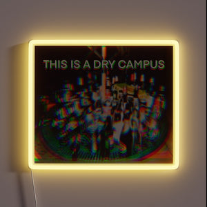 Campus Humor Dry Policy Neon Sign, Beer and Vodka Warning