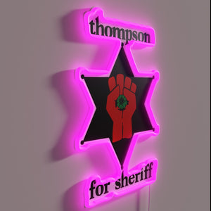 Electrify Your Support with This Vibrant Thompson For Sheriff Neon Sign