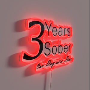 Neon Sobriety Anniversary Sign Celebrating Life in Recovery with Hope
