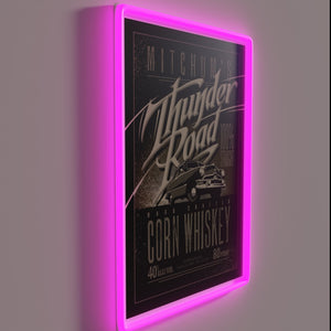 Electric highway nostalgia in vibrant RGB neon light display