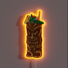 Load image into Gallery viewer, Tiki Drink RGB neon sign, front view lit, printed on acrylic
