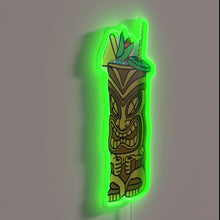 Load image into Gallery viewer, Tiki Drink RGB neon sign, side view lit showing the depth of the acrylic sign