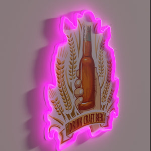 Retro-Style Neon Sign Featuring Customizable RGB Colors and Craft Beer Logo