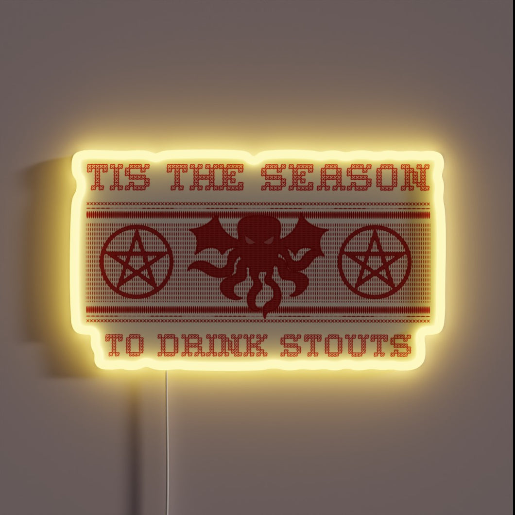 Retro Christmas cheer with vibrant RGB lights for stout lovers