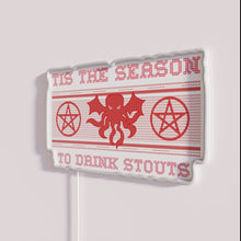 Load image into Gallery viewer, Neon Christmas Stout Beer Bar Sign Xmas Holiday Cheer Decorations