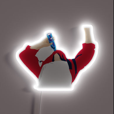TJ Oshie Chug neon sign with colorful RGB LED lights.