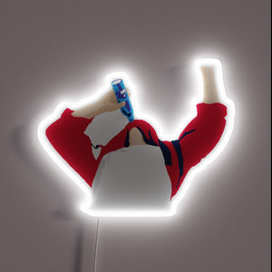 TJ Oshie Chug neon sign with colorful RGB LED lights.