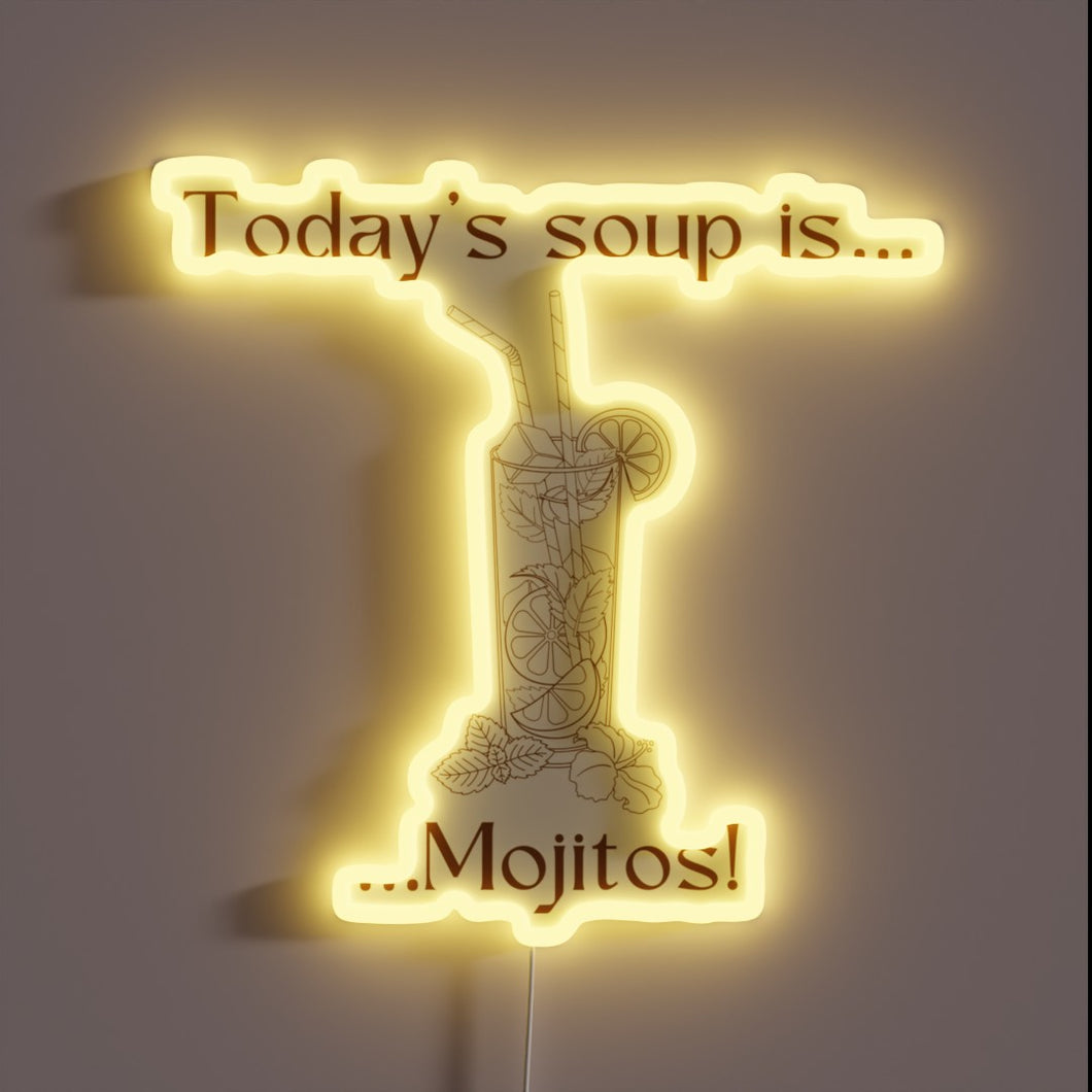 RGB Neon Sign: A Whimsical Twist on Classic Mojito Flavors Tonight