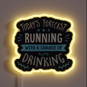 Vibrant Neon Sign Depicting a Weather Forecast with a Twist