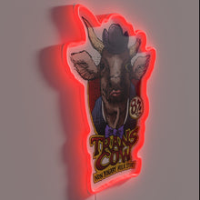 Load image into Gallery viewer, Eye-catching &#39;Trans Cow&#39; neon sign in vibrant RGB color scheme.