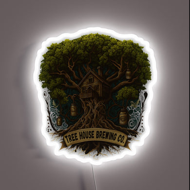 RGB illuminated Tree House Brewing Company logo beer bar sign