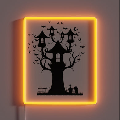 Colorful RGB Neon Sign Illuminates Tree House Brewing Company's Logo