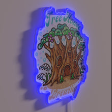 Load image into Gallery viewer, Neon RGB sign featuring a whimsical treehouse brewery design