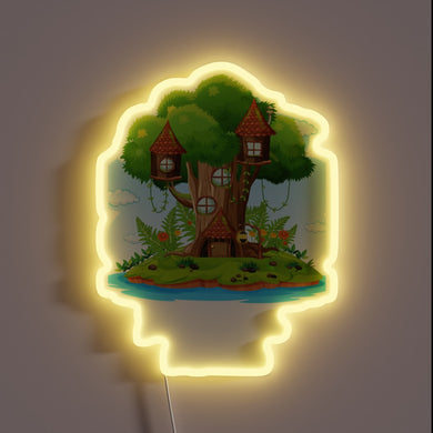 Vibrant RGB Lighting Accentuates Tree House Brewing's Fun Ambiance Nighttime Sign