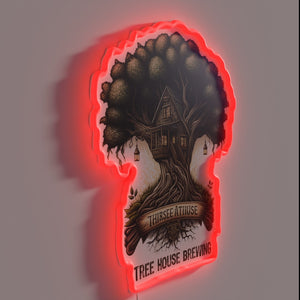 RGB Neon Sign Featuring Color-Changing Tree House Brewing Logo Design