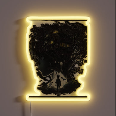 RGB Neon Sign Artfully Displaying Brewery Name and Logo Symbolism