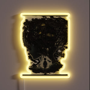 RGB Neon Sign Artfully Displaying Brewery Name and Logo Symbolism