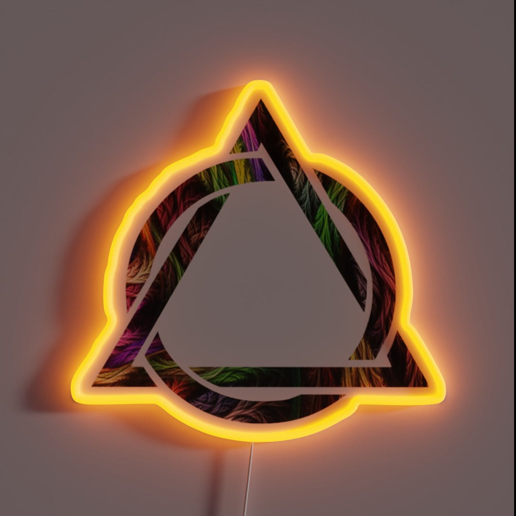 Wild metal AA symbol in neon glow, bold RGB colors