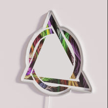 Load image into Gallery viewer, AA meeting room inspirational symbolic metal triangle within circular glow