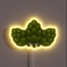 Load image into Gallery viewer, RGB Neon Sign Featuring Trio of Hops Brewery Logo Design
