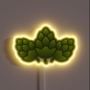 RGB Neon Sign Featuring Trio of Hops Brewery Logo Design