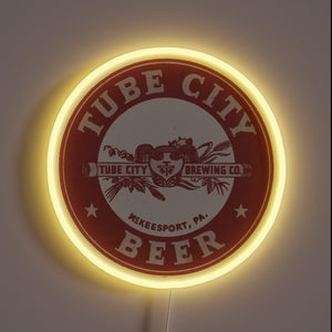 Vintage McKeesport, Pennsylvania themed RGB neon beer sign decoration.