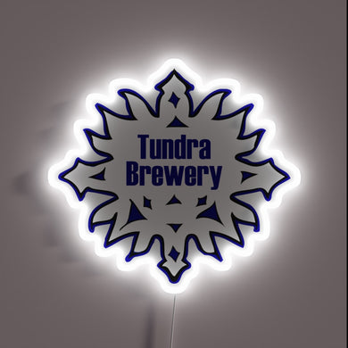 RGB Neon Sign Art Featuring Tundra Brewery's Iconic Brand Emblem