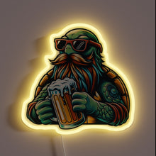 Load image into Gallery viewer, Vibrant Turtle Beer RGB Neon Sign, Bar Decor, Illuminated Art
