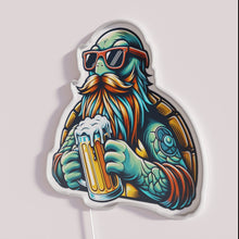 Load image into Gallery viewer, RGB Neon Sign with Colorful Turtle Design for Beer Lovers
