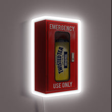 Load image into Gallery viewer, Neon bar decor with twist of emergency fire extinguisher symbol.