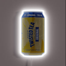 Load image into Gallery viewer, Alt text: Neon Twisted Tea can with white glow, yellow body, and blue &quot;Original&quot; label.
