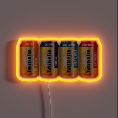 Vibrant, colorful, and eye-catching Twisted Tea neon bar decoration sign.