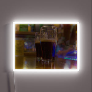 Double Stout Delight Neon Sign Featuring RGB Beer Bar Lighting