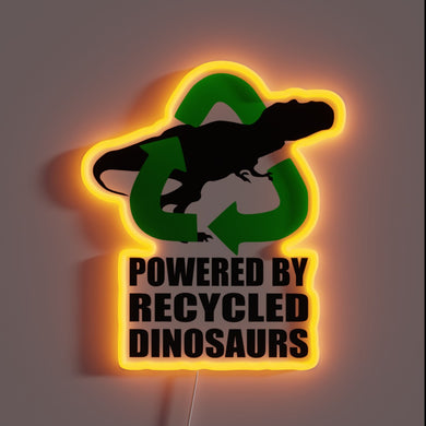 Dinosaurs meet high-tech glamour with this vibrant, customizable neon sign.
