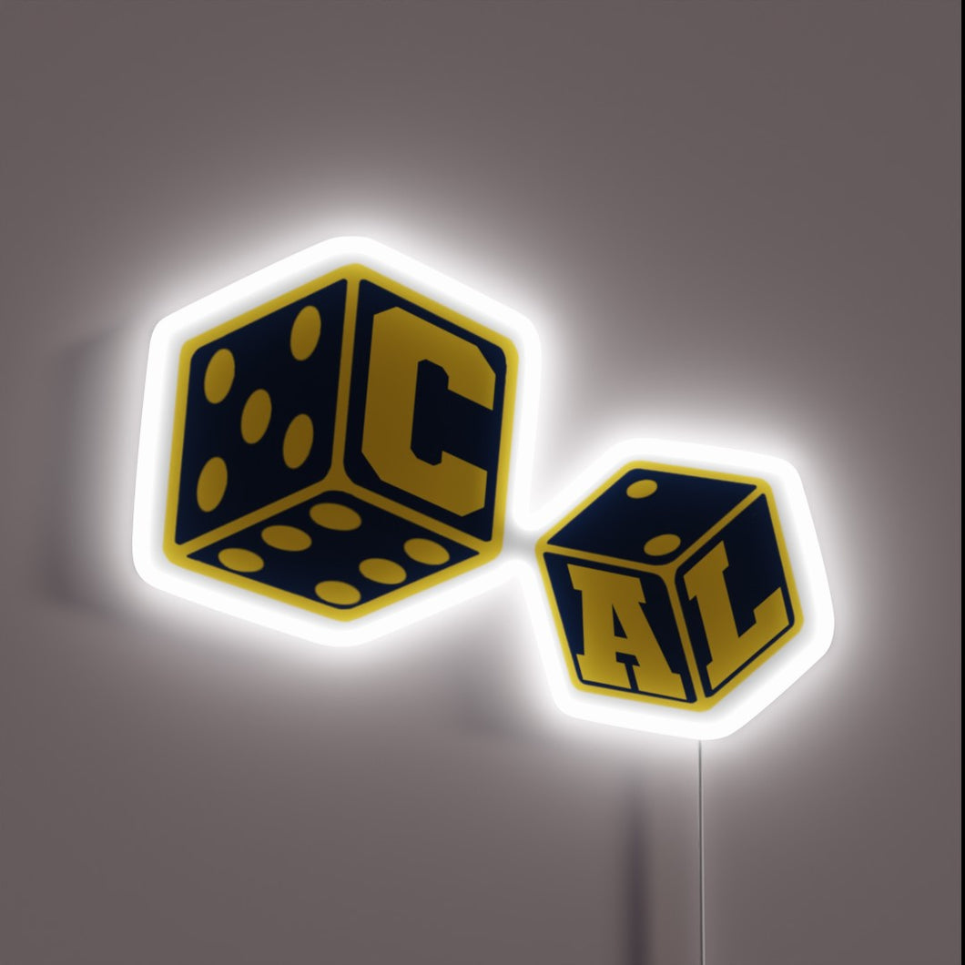 UC Berkeley iconic campus game night party spirit neon signage.