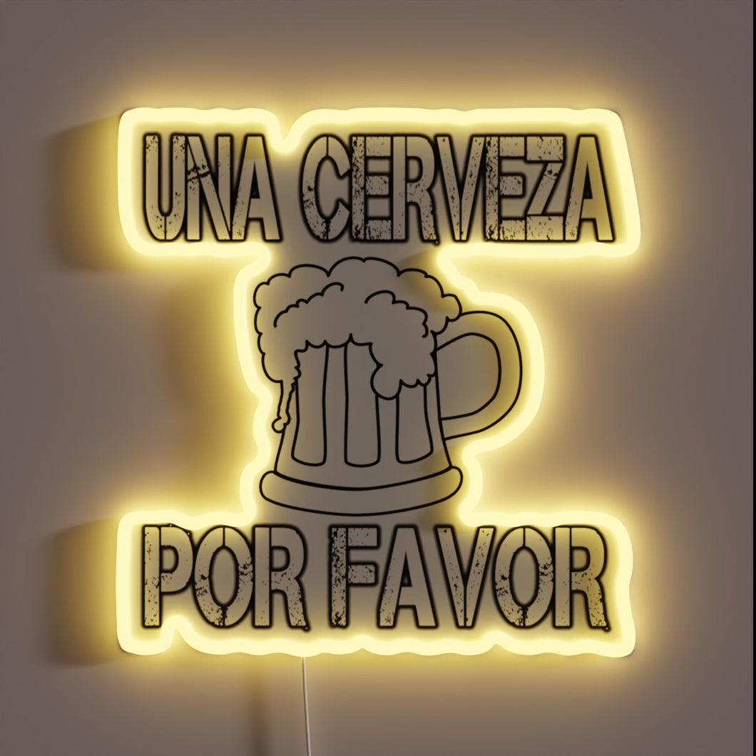 Unique Neon Sign for Beer Lovers and Latin Culture Enthusiasts