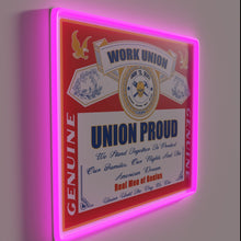 Load image into Gallery viewer, Authentic Union-Themed Neon Sign, Genuine Artisan Crafted with Pride Inside.