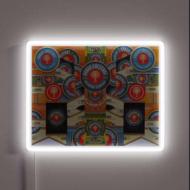 Vibrant RGB neon sign with urban design and artistic twist.