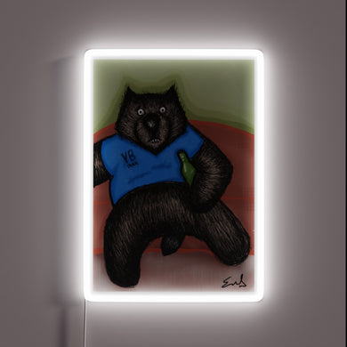 Eye-catching RGB illuminated wombat neon sign for modern room decor.