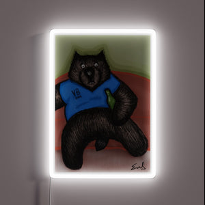 Eye-catching RGB illuminated wombat neon sign for modern room decor.