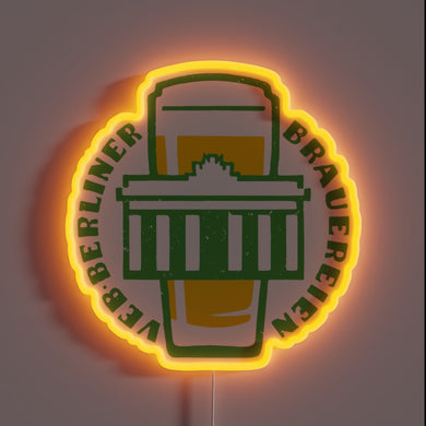 RGB Neon Sign, Illuminating Iconic Branding for VEB Berlin Breweries