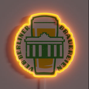 RGB Neon Sign, Illuminating Iconic Branding for VEB Berlin Breweries