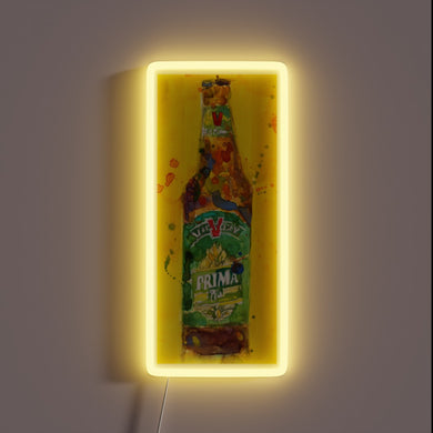 Neon Prima Pils beer art logo lights up home bar