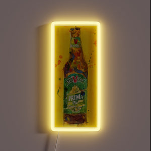 Neon Prima Pils beer art logo lights up home bar