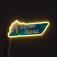 Load image into Gallery viewer, Victory Royale RGB neon sign, front view lit, printed on acrylic